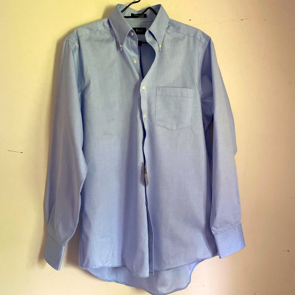 NWT! BASS Extra-Gorgeous Blue Button-Down Shirt